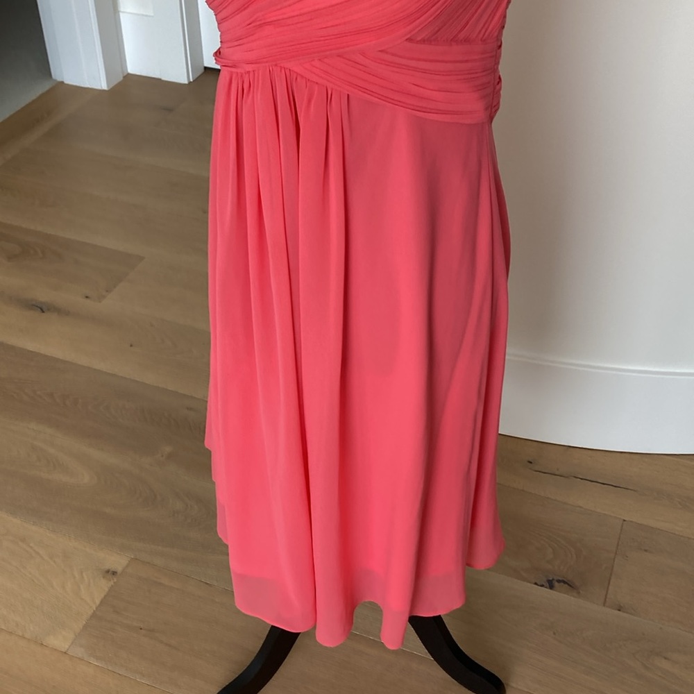 Vintage New Coral One Shoulder Cocktail  Dress - Picture 9 of 12